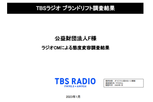 【調査結果】公益財団法人F　一社冠番組実施のブランドリフト調査資料