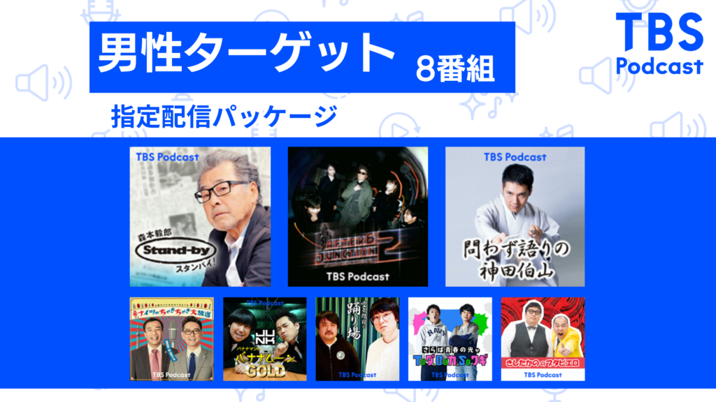 【男性ターゲット番組指定】TBS Podcast純広配信パッケージ